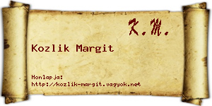 Kozlik Margit névjegykártya